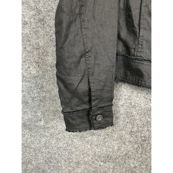 Tommy Bahama Large Two Palms Linen Raw-Edge Jacket Black - Picture 6 of 11